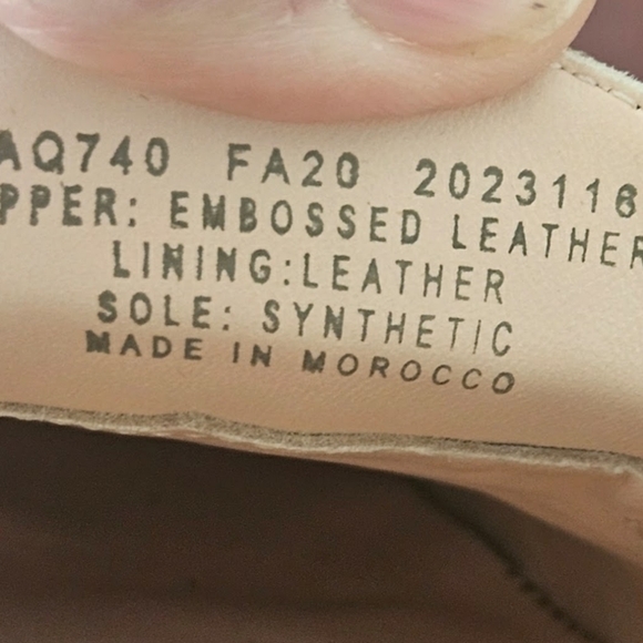 J Crew Cecile Smoking Slippers Croc-embossed Leather Flats Camel 9.5 - Picture 9 of 10